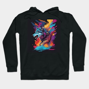 Artistic Wolf Tearing Hoodie